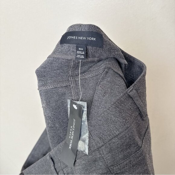 NEW Jones New York Womens Sz. 16W Charcoal Stretch Straight Leg Trouser - Picture 9 of 14